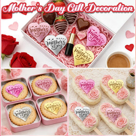 Ansee silver mirror acrylic cupcake topper shines on festive cupcakes.