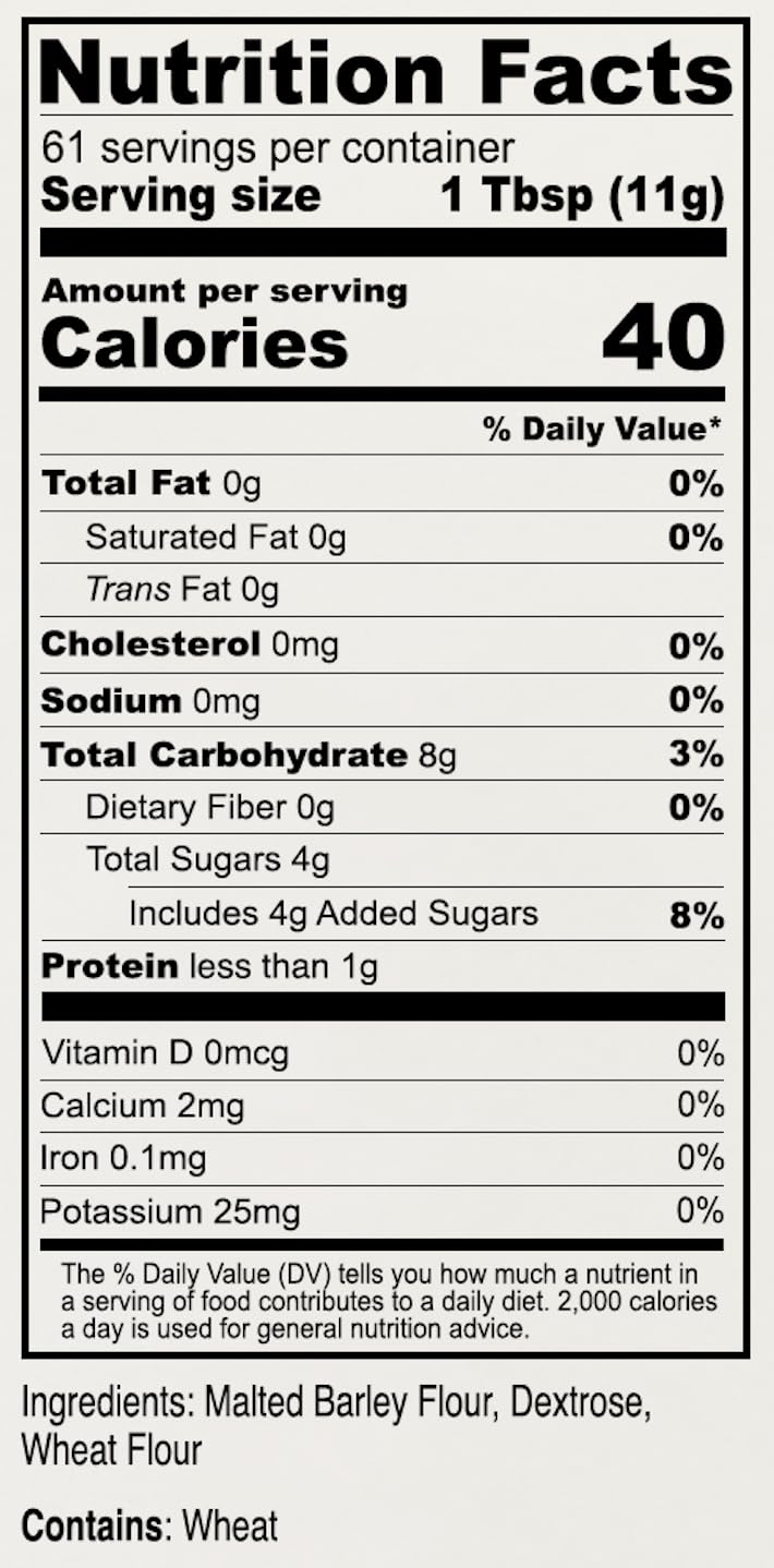 Anthony's Diastatic Dry Malt Powder USA-made packaging suitable for bakers.
