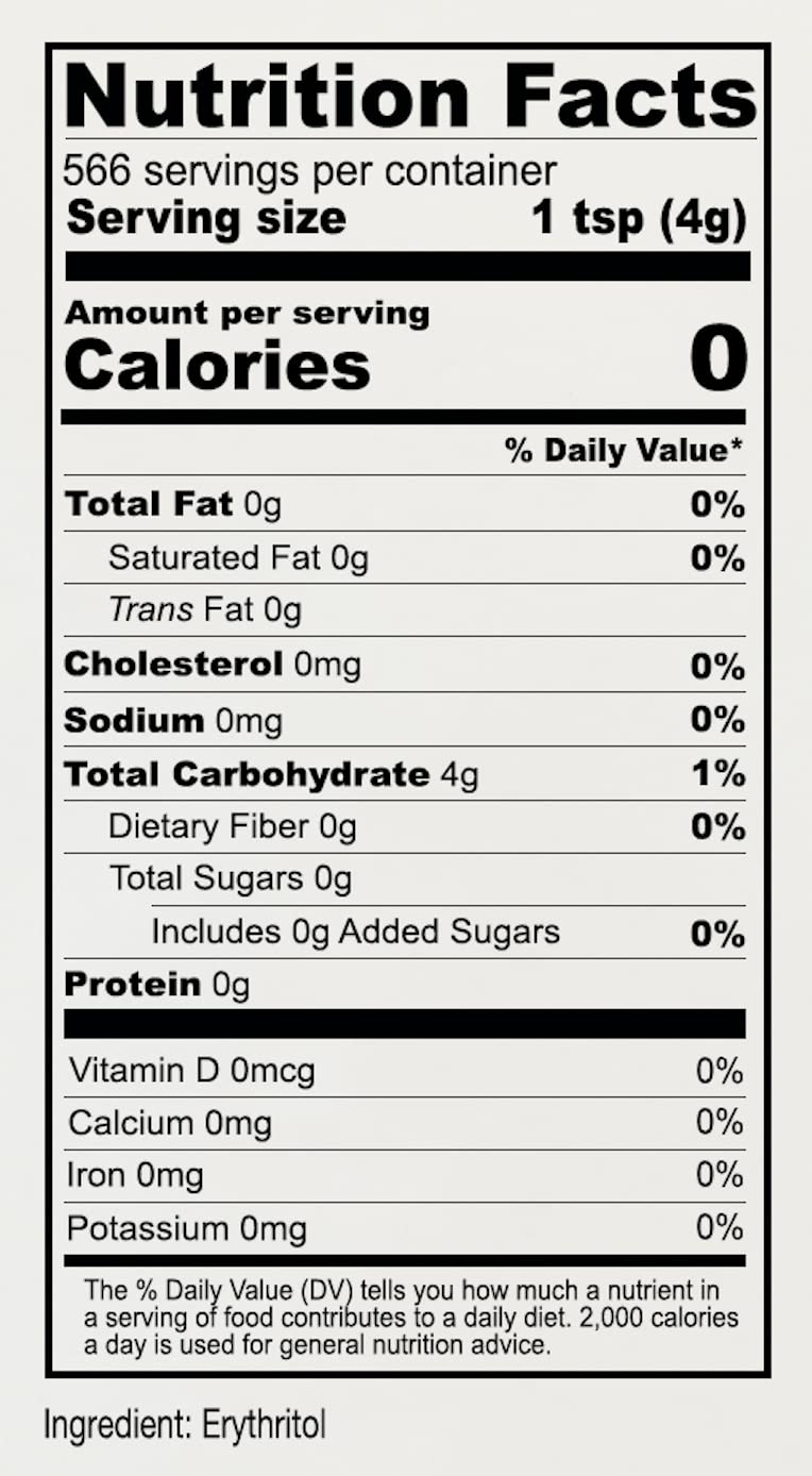 Anthony's Erythritol granules dissolve like sugar, excellent for cakes and cookies.