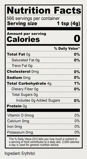 Anthony's Erythritol granules dissolve like sugar, excellent for cakes and cookies.