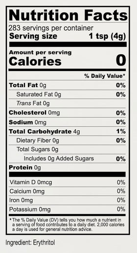 Anthony's erythritol granules table sugar substitute for healthier desserts.