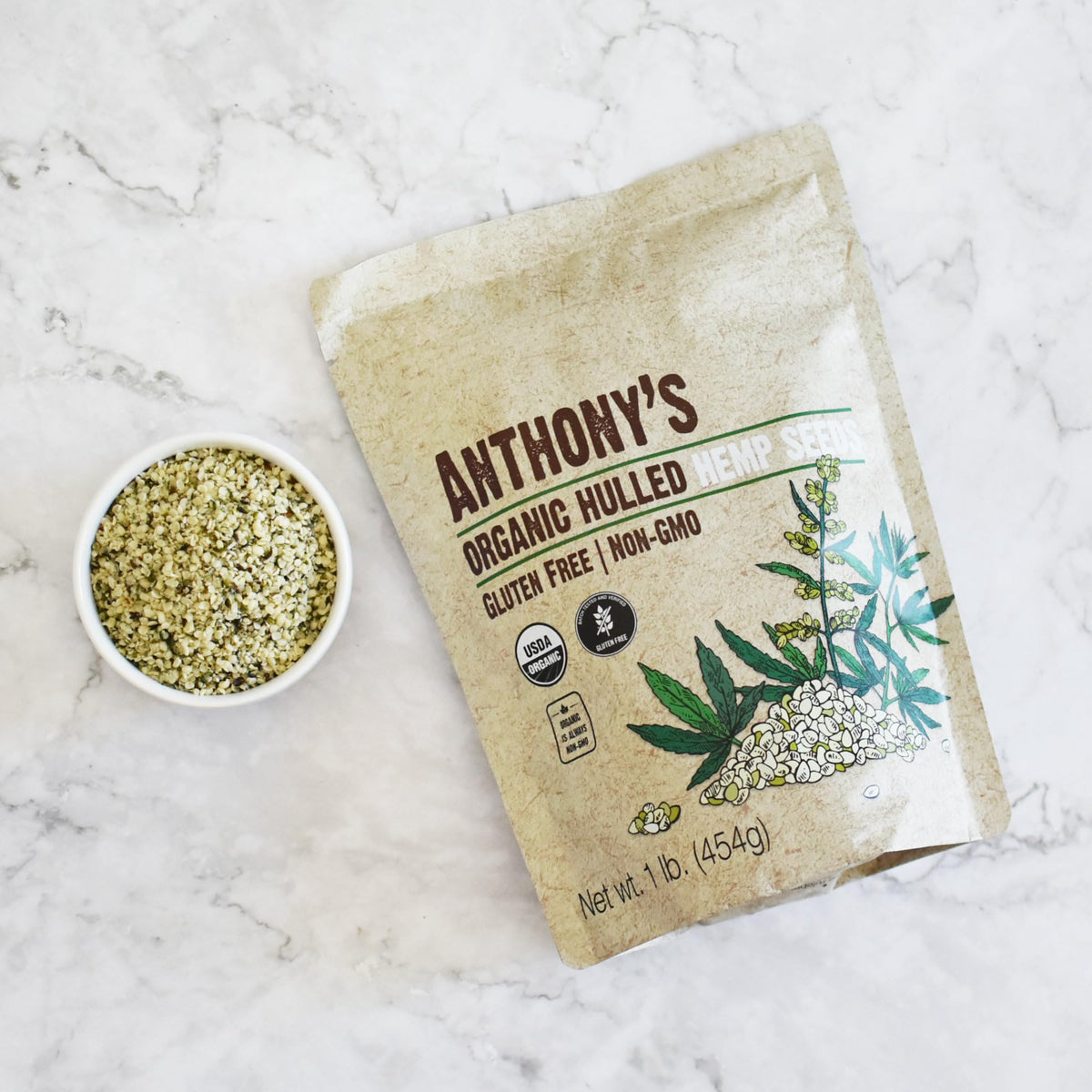 Anthony's hemp hearts in energy bars for quick, versatile snacks.