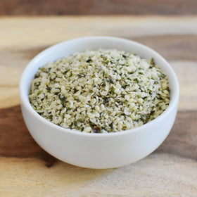 Anthony's hemp seeds stirred into oatmeal for a mild, versatile texture.