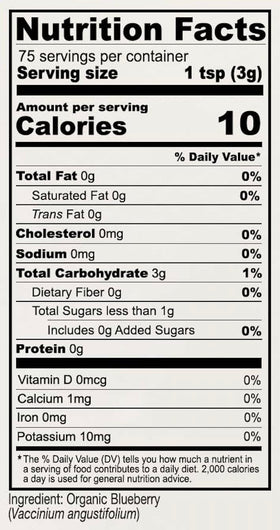 Anthony's Organic Blueberry Powder scoop for easy measurement in oatmeal