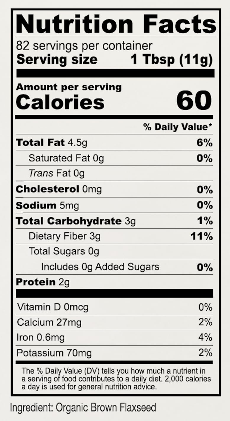 Anthony's Organic Brown Flaxseed bottle pour for easy measuring