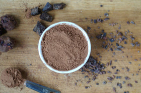Anthony's Organic Cocoa Powder dark color enhances brownies and cakes.