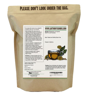 Anthony's Organic Dandelion Root roasted and ground for a caffeine-free substitute
