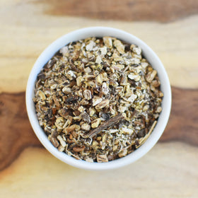 Anthony's Organic Dandelion Root steeping to make a soothing herbal tea infusion
