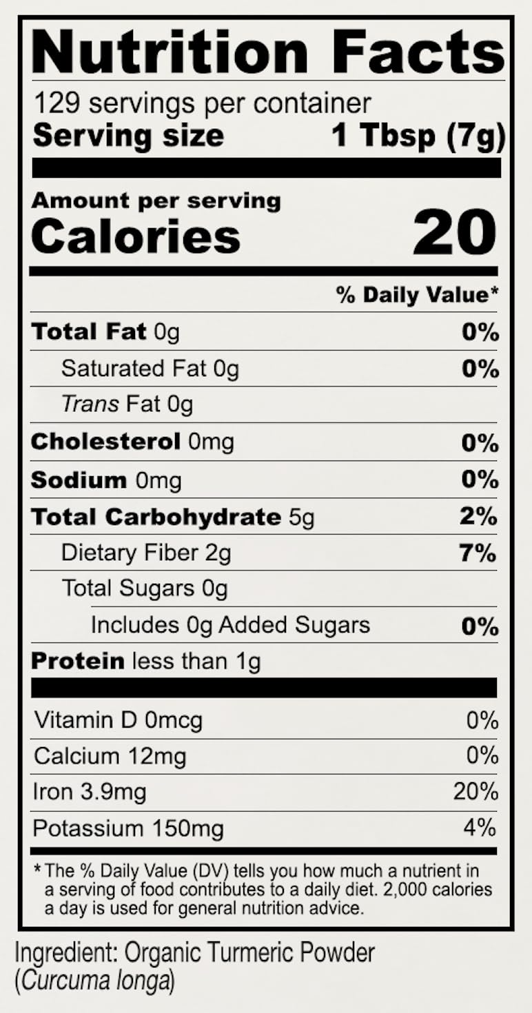 Anthony's turmeric powder with measuring spoon offers easy dosing for sauces and beverages