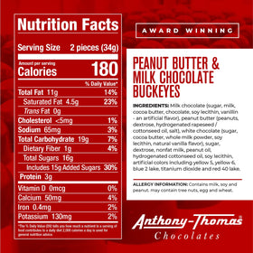 Anthony Thomas Buckeyes closeup peanut butter center, creamy filling on display.