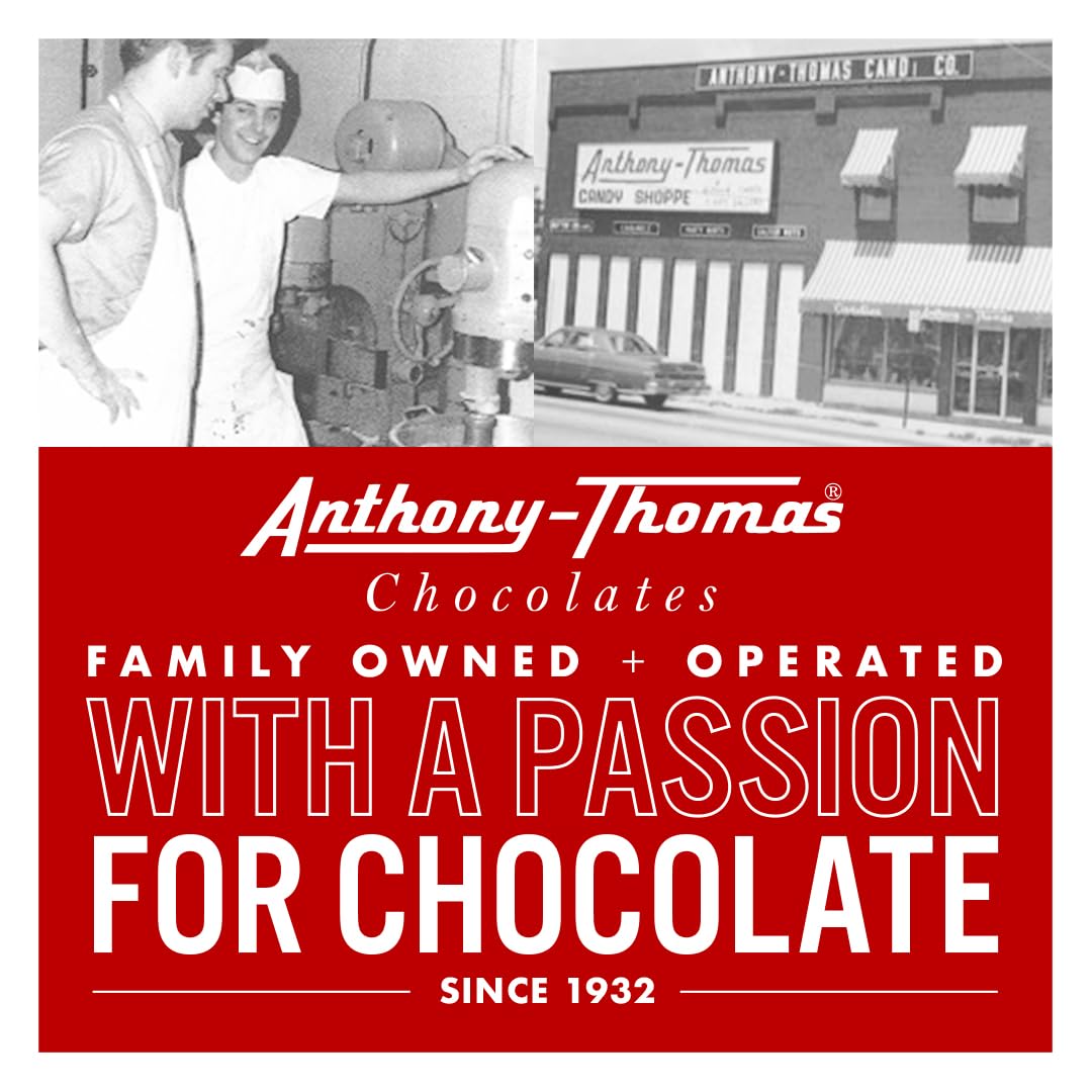 Dark chocolate coating on Anthony Thomas Cherry Cordials with glossy finish.