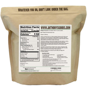 Anthony's Arrowroot flour measuring cup pour highlights convenient, mess-free prep.