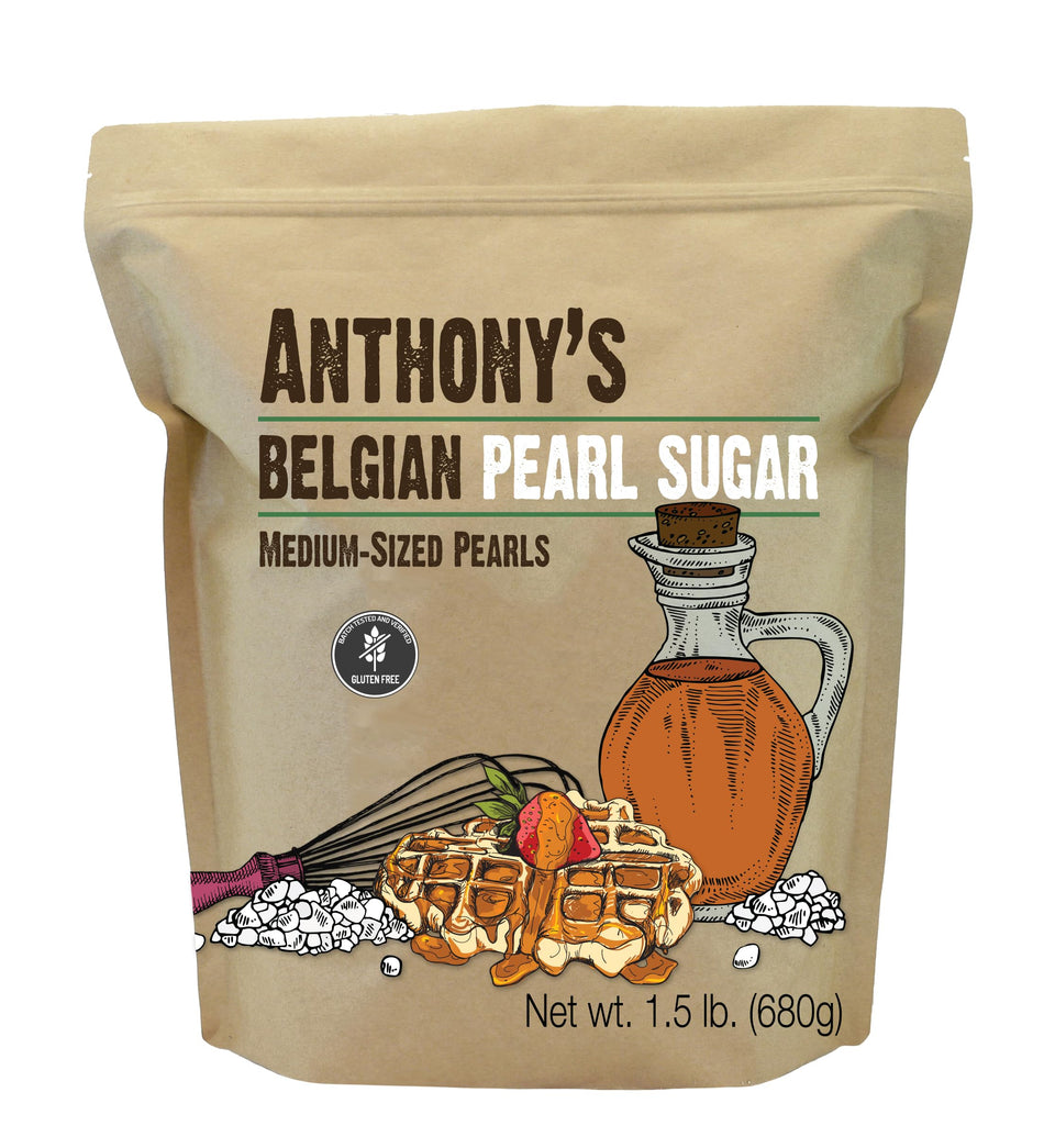 Anthony's Belgian pearl sugar 1.5 lb bag ready for authentic Liege waffles
