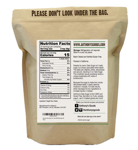 Close-up of granulated texture for natural sweetness in Anthony's Date Sugar.