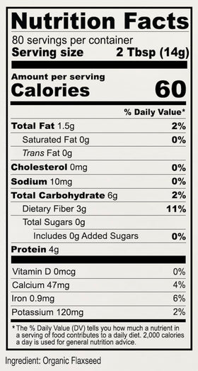 Flaxseed meal sprinkled into smoothie for texture