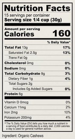 Anthony's gluten-free label on cashews supports safe snacking