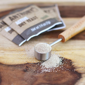 Anthony's yeast in a cozy kitchen, signaling fresh-baked aromas.