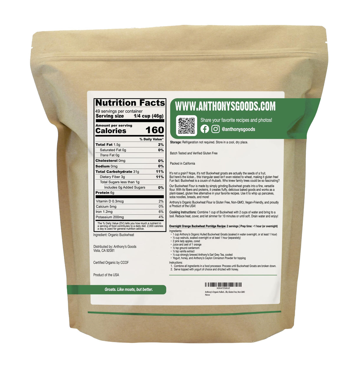 Toasted Anthony's buckwheat groats add a nutty flavor to granola