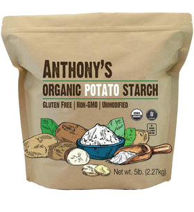 Anthony's Organic Potato Starch front-of-bag, gluten-free thickener for sauces and gravies
