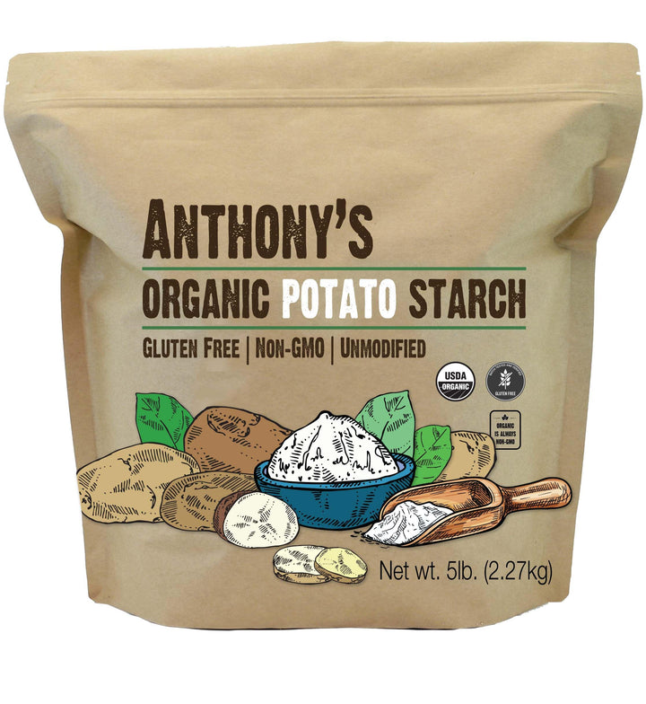Anthony's Organic Potato Starch front-of-bag, gluten-free thickener for sauces and gravies