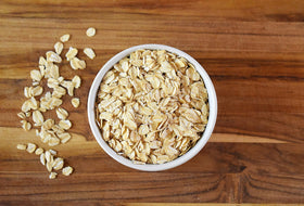 Full bag of Anthony's Organic Rolled Oats ready for kitchen use