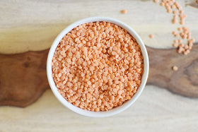 Anthony's Organic Split Red Lentils dry pulses ready for dips or bowls.