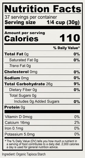 Anthony's Organic Tapioca Flour pancake-batter shot demonstrates light texture in gluten-free recipes.