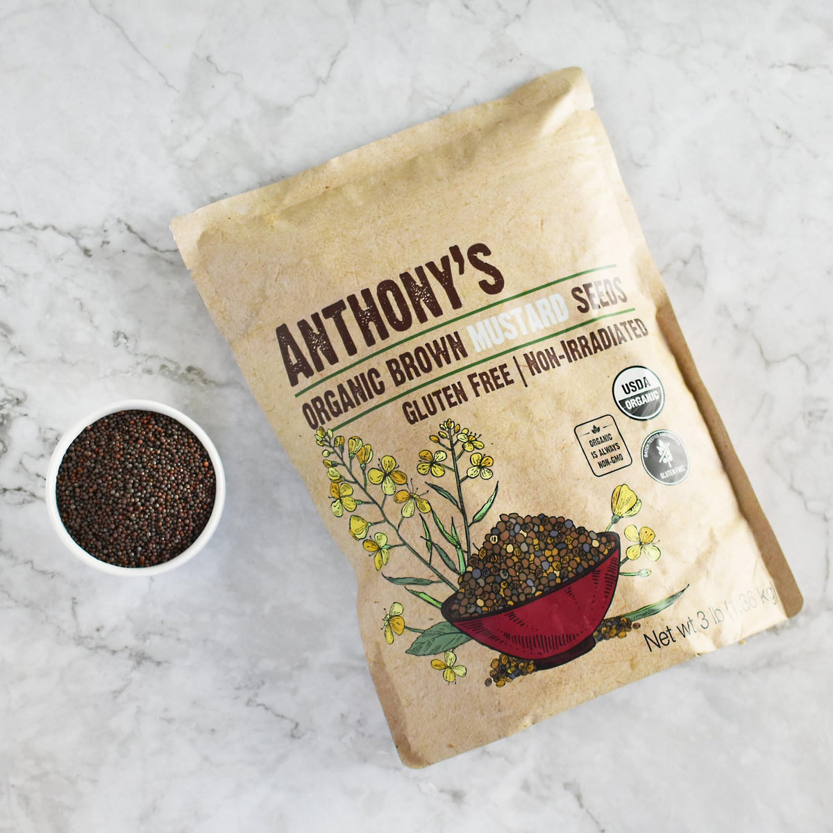 Resealable pouch helps keep seeds fresh between uses.