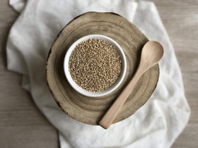 Anthony's sesame seeds nutrition panel highlights copper, calcium, and fiber