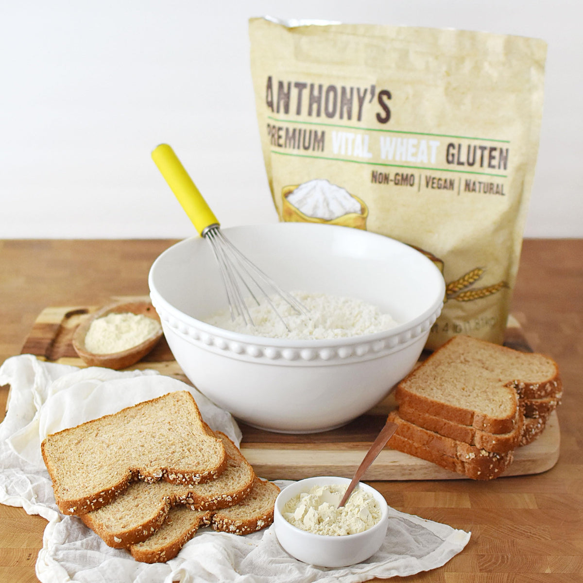 Anthony's Vital Wheat Gluten raw powder for protein-rich recipes.