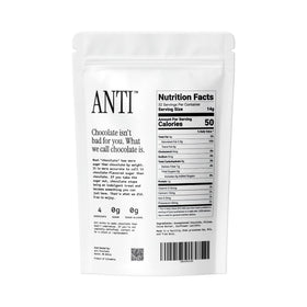 Closeup of Anti Sugar Free Dark Chocolate Mini Chips highlighting the chips
