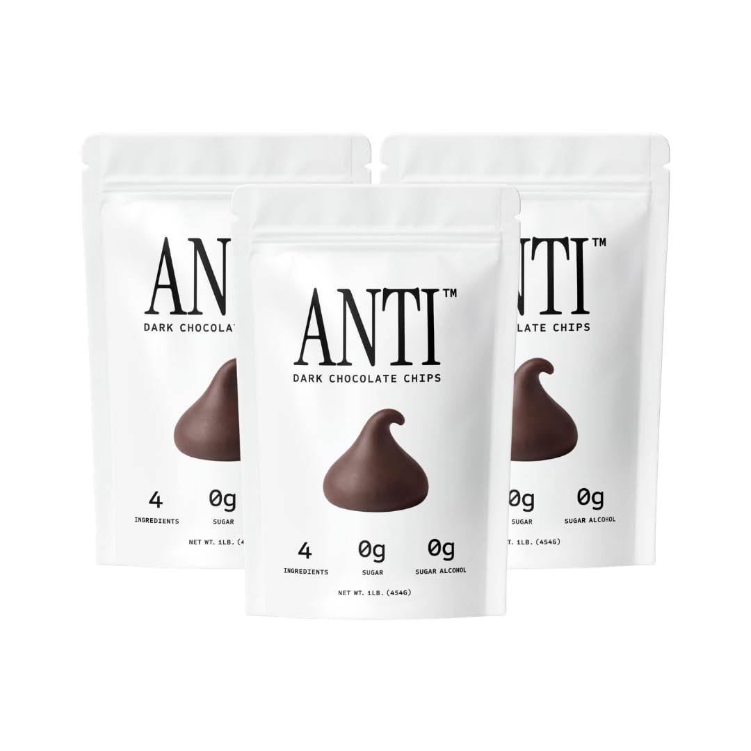 Anti Sugar Free Dark Chocolate Mini Chips pack for on-the-go snacking