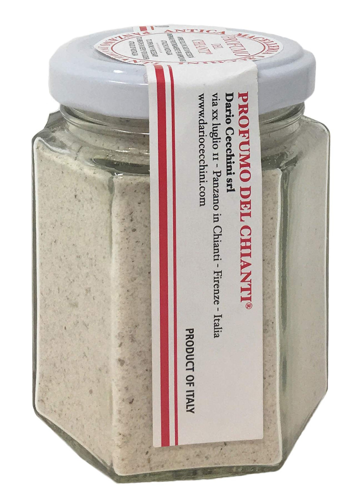 Antica Macelleria Cecchini herb salt 220g jar enhances meat dishes with aromatic Tuscan flair.