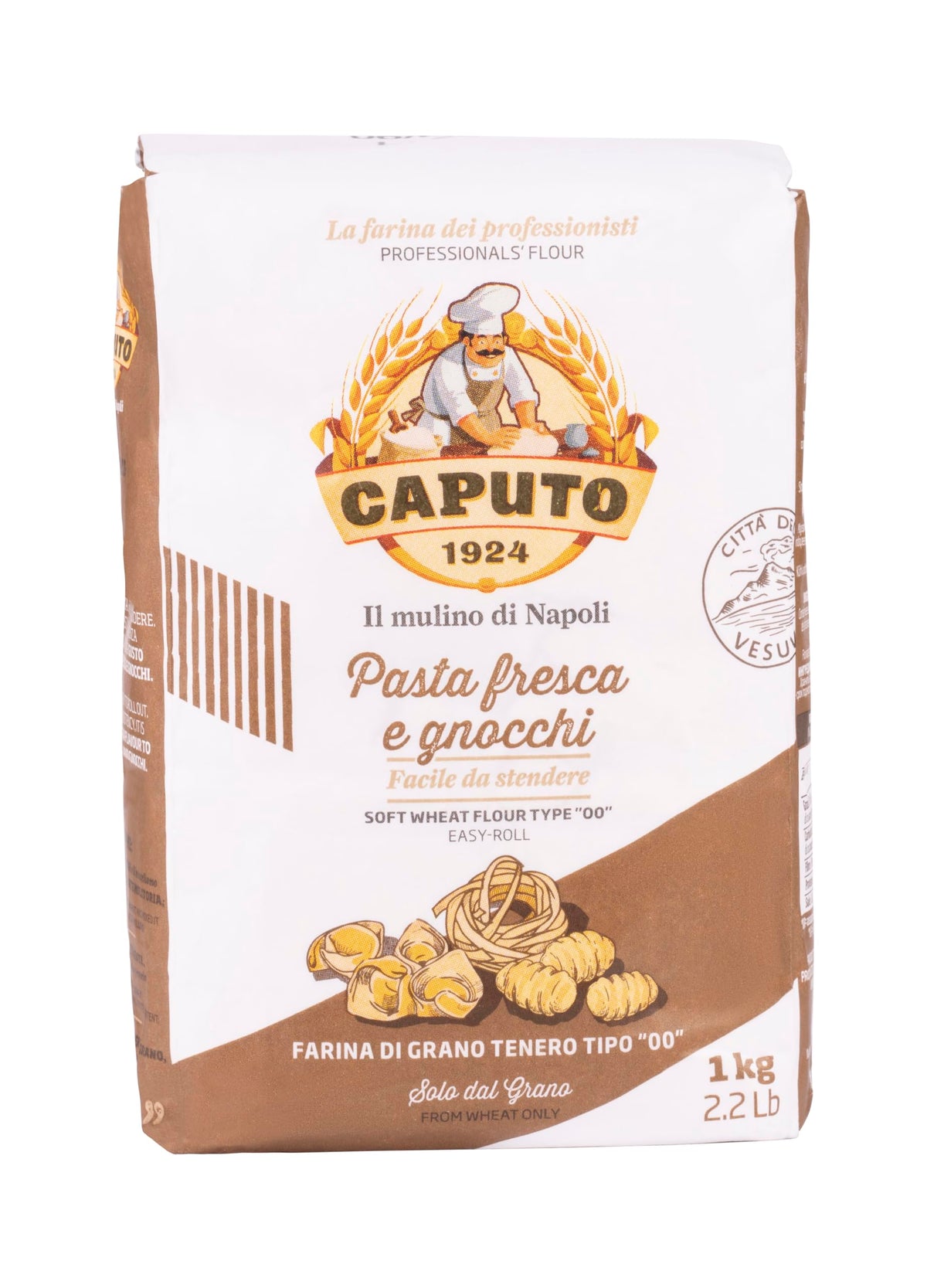 Antimo Caputo 00 flour being measured for precise dough hydration