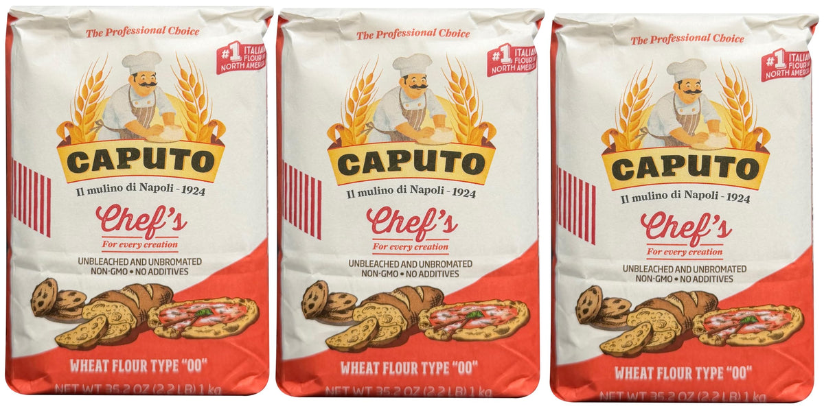 Antimo Caputo 00 flour pack of 3 front view, versatile for pizza and baking
