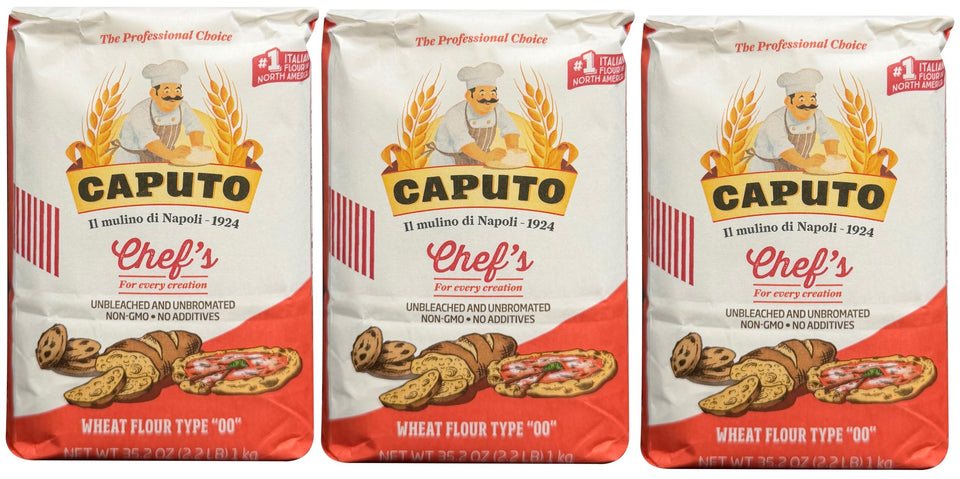 Antimo Caputo 00 flour pack of 3 front view, versatile for pizza and baking