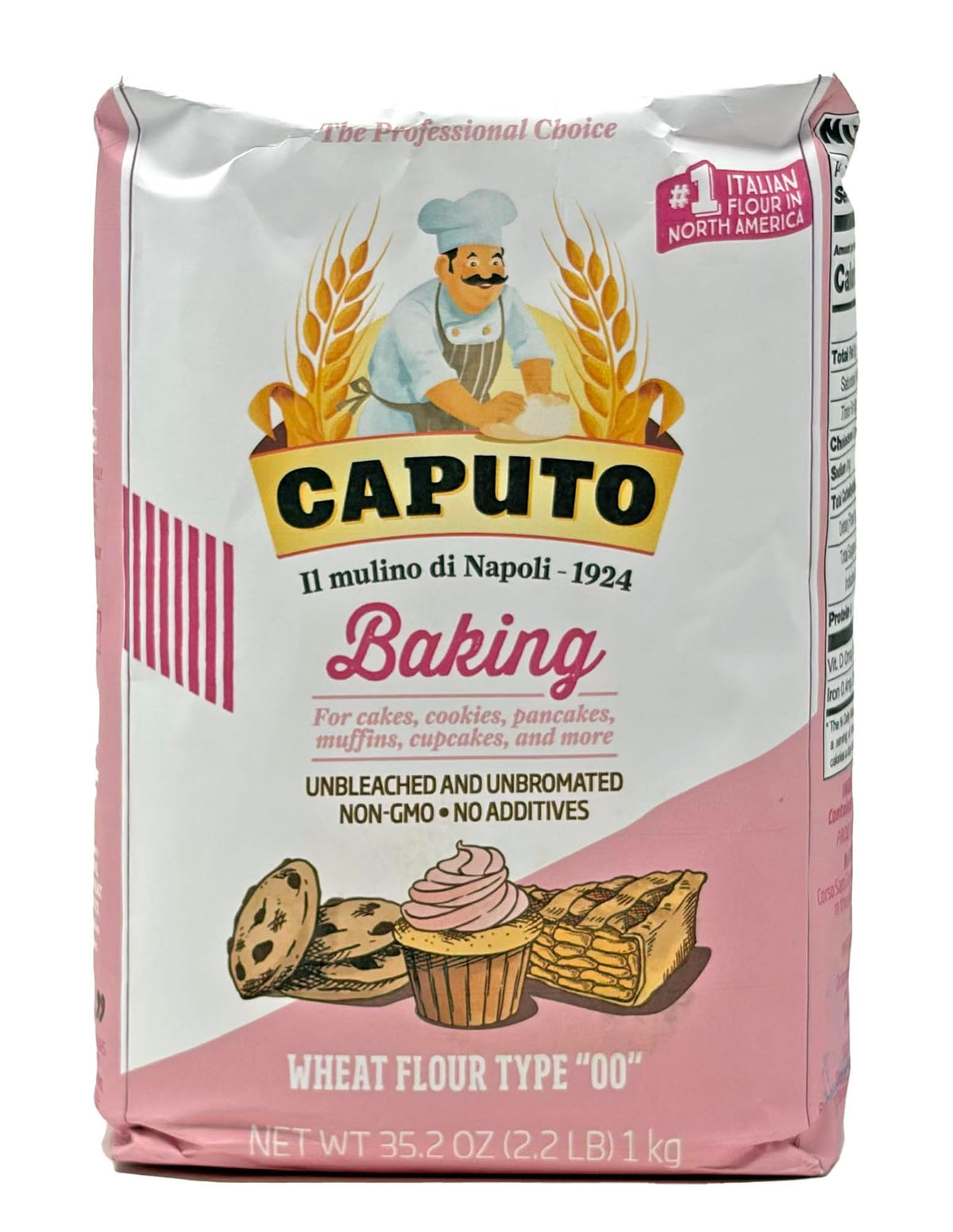 Antimo Caputo Baking 00 flour label close-up highlights 11% protein.