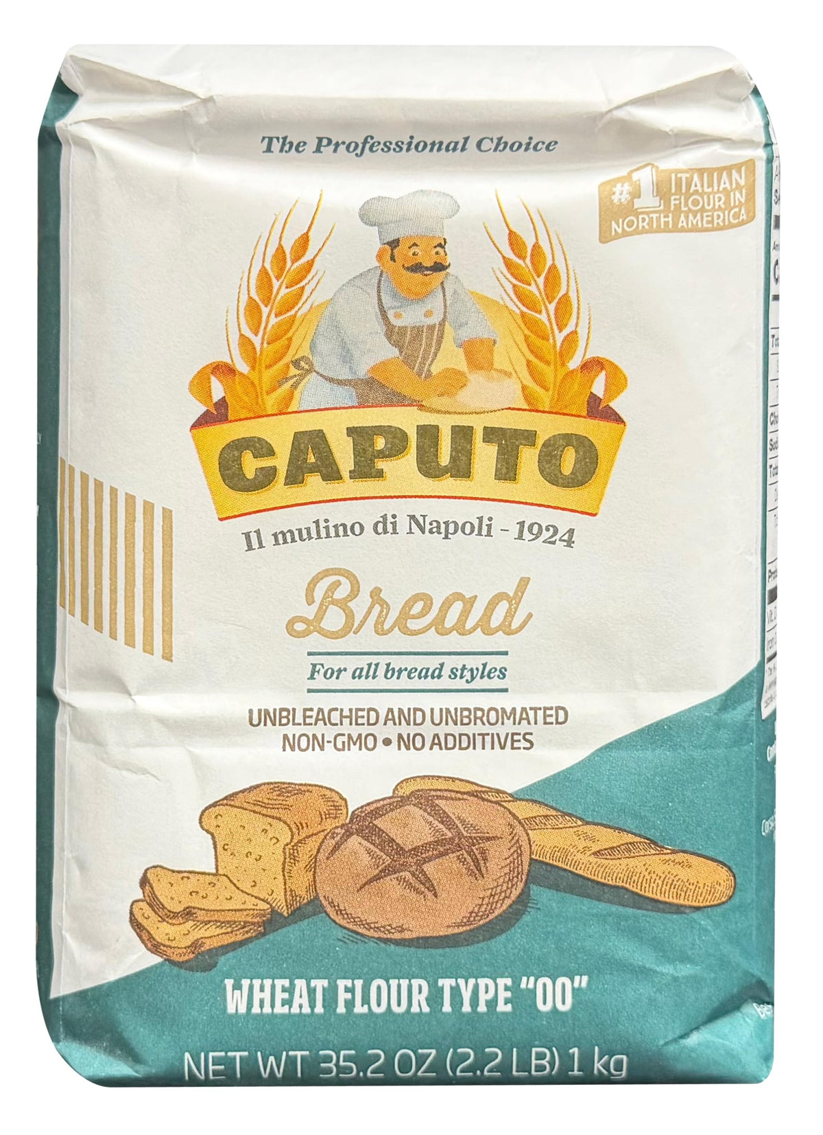Antimo Caputo bread flour pack of two 1kg bags for artisanal loaves.