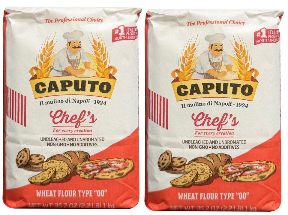 Antimo Caputo Chef's Flour pack with two 2.2 lb bags for authentic pizza dough