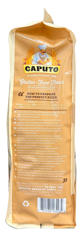 Pizza baking in oven using Antimo Caputo gluten-free flour.