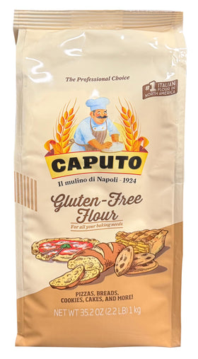 Antimo Caputo gluten-free pizza flour packaging highlighting Neapolitan heritage for gluten-free cooking.