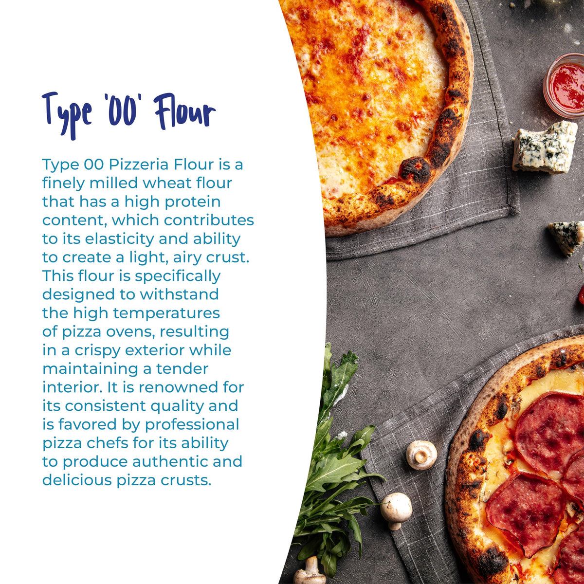 Antimo Caputo Pizzeria 00 flour blue bag – kitchen counter setup for easy prep.