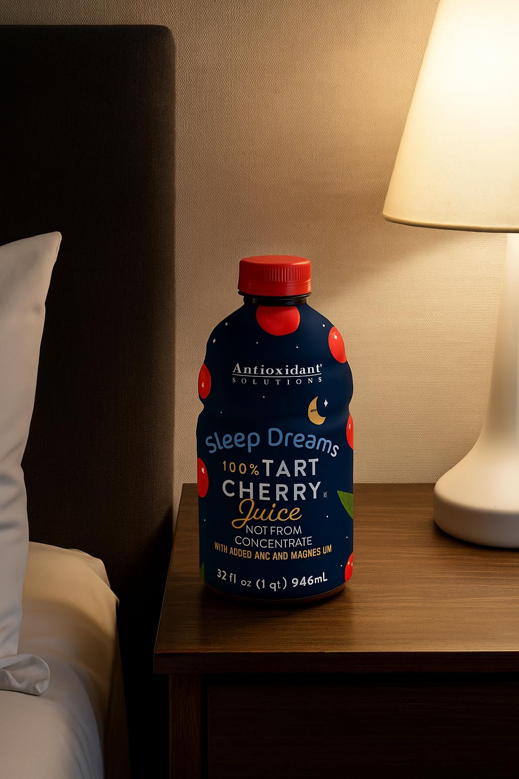 Pouring closeup reveals rich cherry aroma and smooth texture.