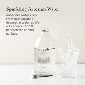 Antipodes Bay of Plenty aquifer close-up showing natural purity and mineral richness.