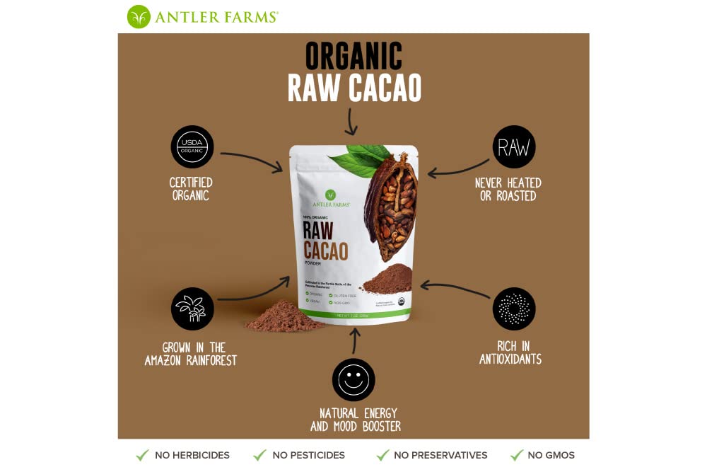 Antler Farms cacao powder in a smoothie bowl demonstrates versatile, flavorful ingredient.
