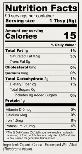 Anthony's gluten-free cocoa powder supports gluten-free baking.