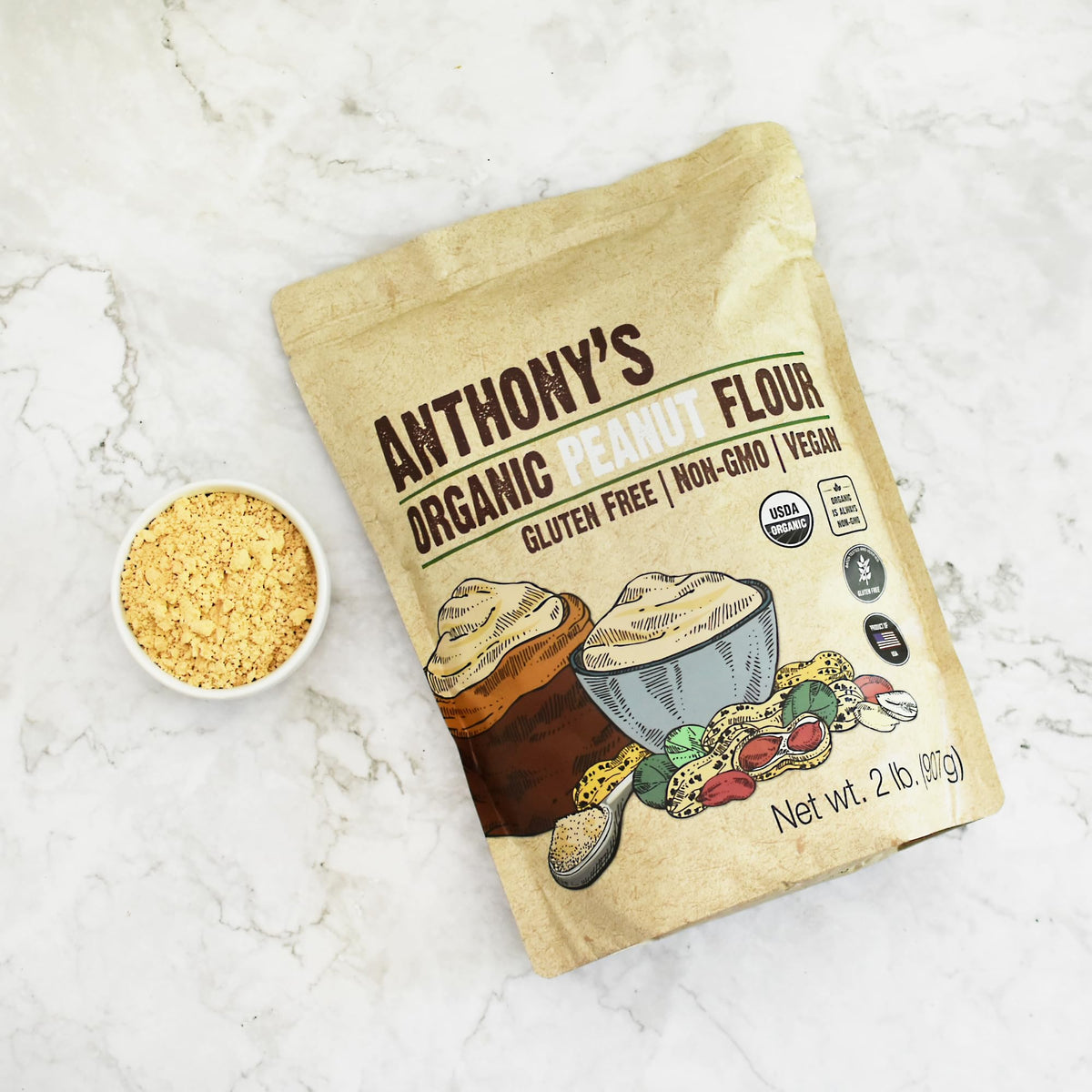 Anthony's Measuring scoop shows precise low-fat ingredient for recipes.