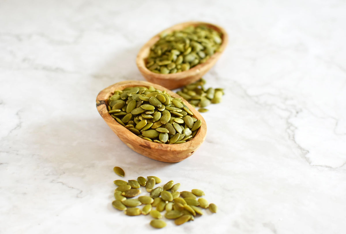 Anthony's Organic Pumpkin Seeds 2 lb raw snack option with nutty aroma.
