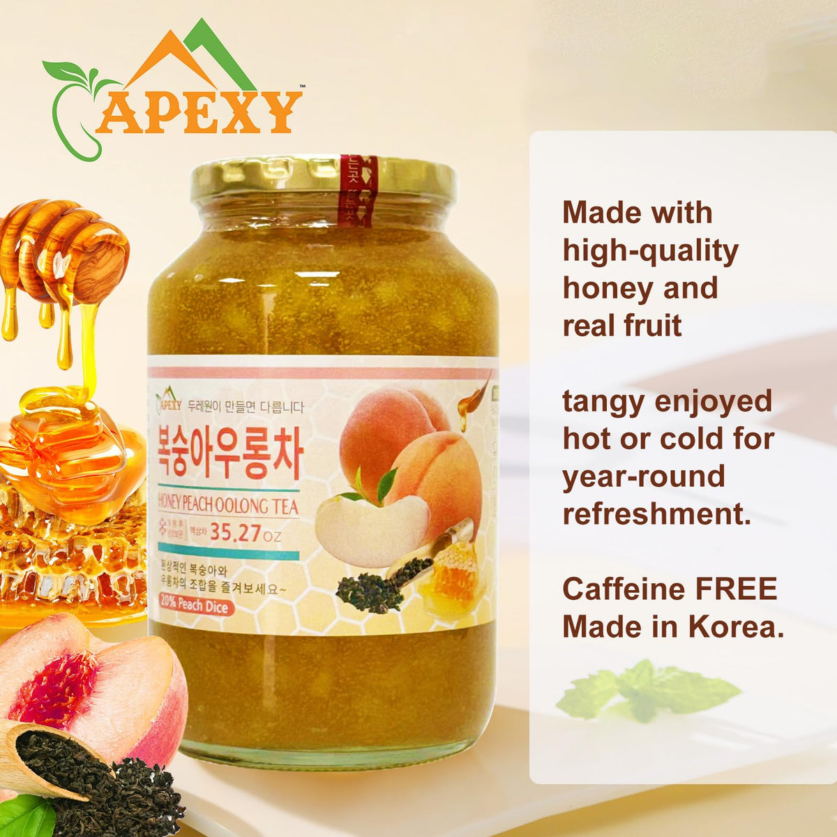 Apexy five-flavor collection offers Original, Passion Fruit, Peach Oolong, Mango Ginger.