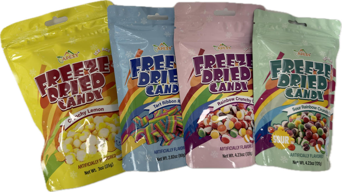 Apexy Freeze Dried Candy Original Rainbow Clouds – crisp texture delivers a fun fruity flavor.